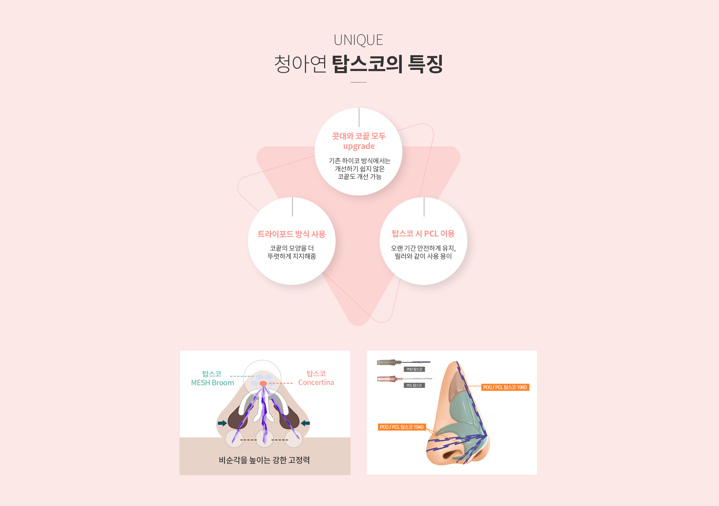 청아연 탑스코의 특징