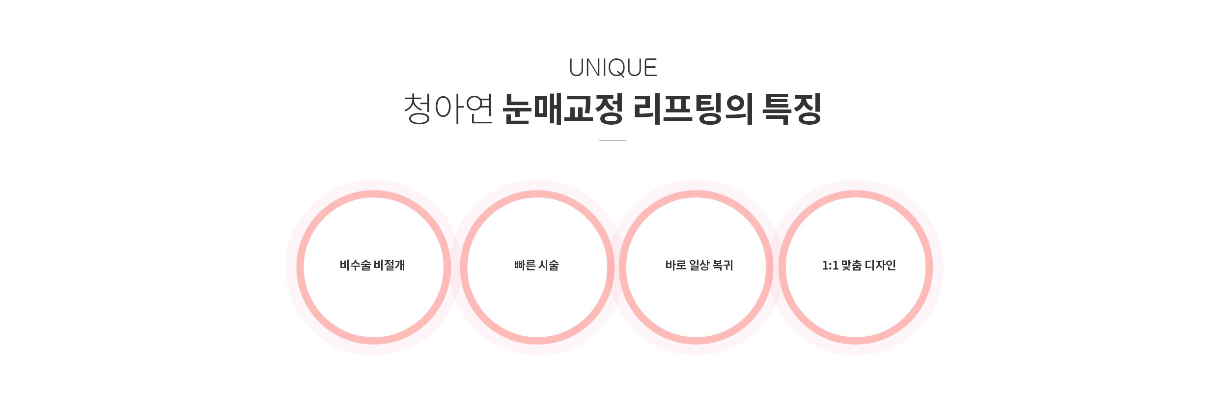 청아연 눈매교정 리프팅의 특징